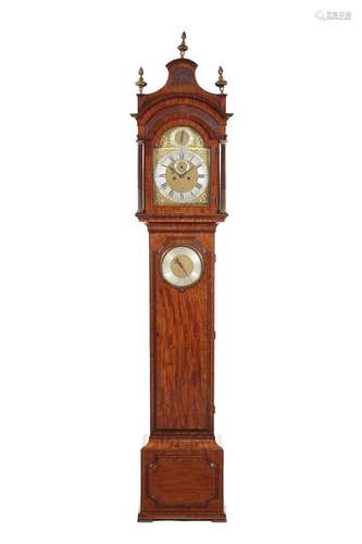 A George II mahogany and brass mounted longcase clock and ba...