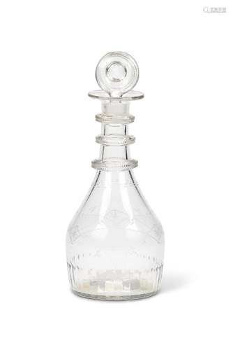 An Irish half-size decanter and stopper, Cork, circa 1800