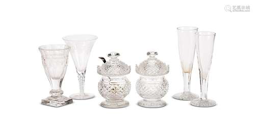 Various 19th and 20thc. drinking glasses and a pair of 19thc...