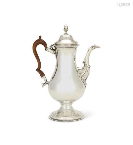 A large George III Irish silver coffee pot, by Joseph Jackso...