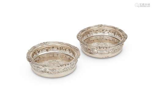 A good pair of early Victorian silver wine coasters by Josep...