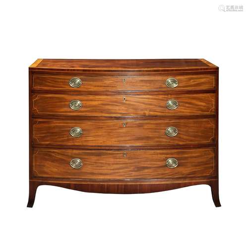 A Regency mahogany and satinwood banded chest