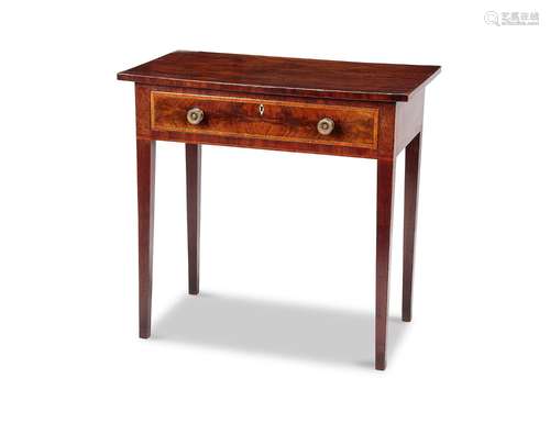 A Regency mahogany and tulipwood crossbanded side table