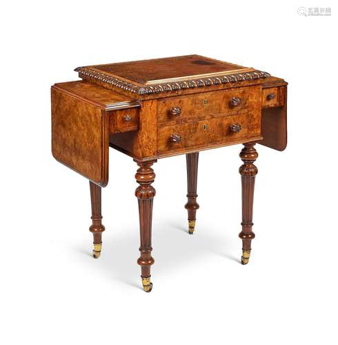 A George IV thuya wood and walnut games/work table by Gillow...