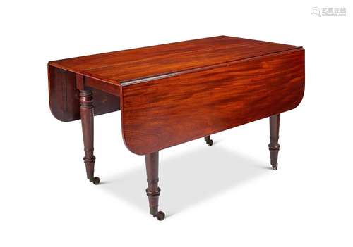 A George IV mahogany drop-flap extending dining table by A S...