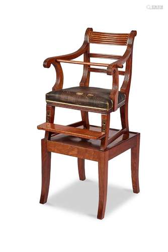 A Regency mahogany child’s high chair