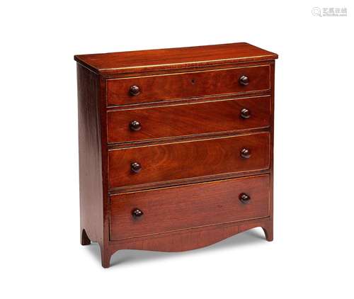 A Regency mahogany miniature narrow chest