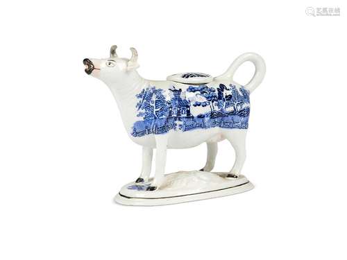 A 19th century Staffordshire blue and white willow pattern c...