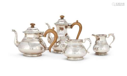 A good four piece silver tea and coffee set by Richard Comyn...