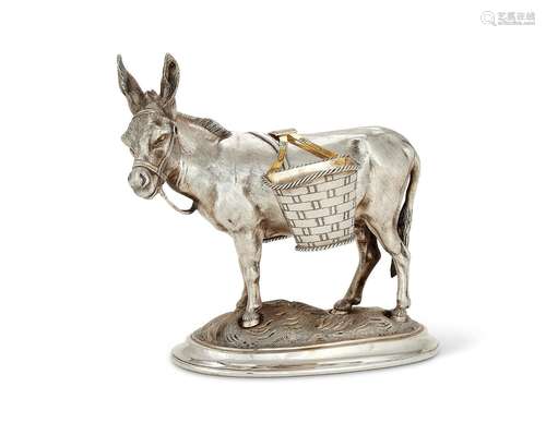 A 19th century German silver novelty condiment stand in the ...