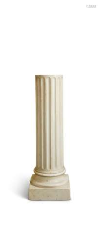 A late 19th century white marble fluted column