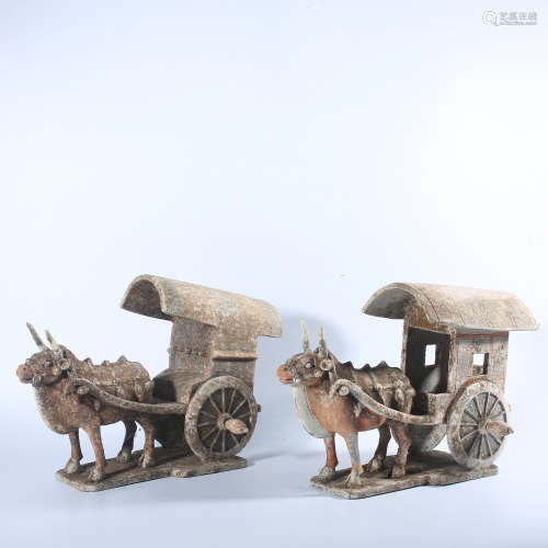 Ancient pottery carriage ornaments