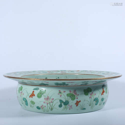 Qing Dynasty pastel folding basin