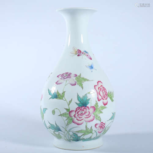 Yongzheng pink jade pot spring bottle in Qing Dynasty