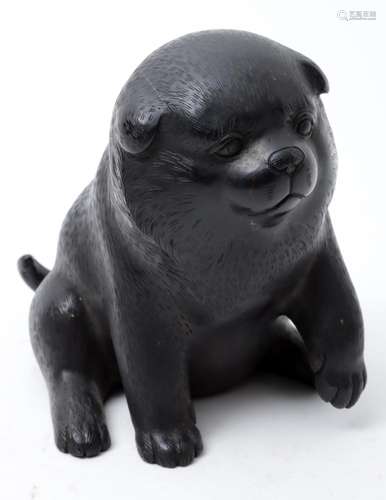 Bronze Japanese puppy, Meiji period, h.12 cm., 19th century