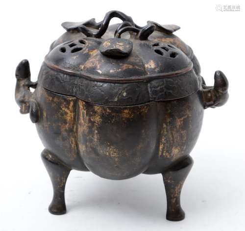 Ormolu bronze incense holder, China, h.11 cm.