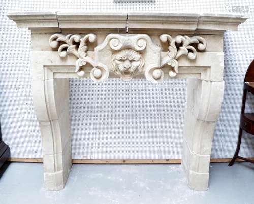 Sandstone fireplace surround