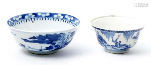 2 Blue/white Chinese porcelain bowls