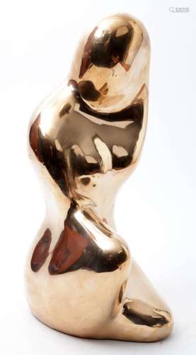 Tanari, Bronze sculpture of a kneeling nude, h. 40 cm.