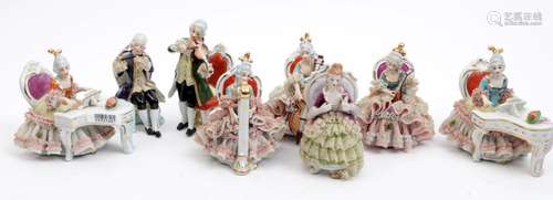 Various antique porcelain German figurines