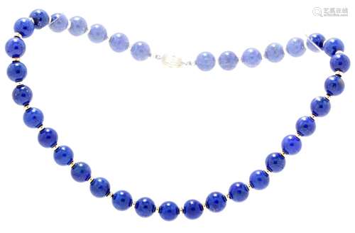 Lapis Lazuli necklace with gold lock