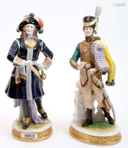 Two German porcelain sculptures of soldiers