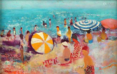 Frits Klein, Bandoeng 1898-1990 Paris, Beach scene with peop...