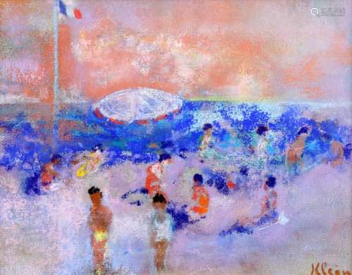 Frits Klein, Bandoeng 1898-1990 Paris, Persons on the beach,...