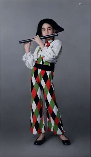 Juan Cossio (Madrid 1960), Harlequin, oil on panel, dated 20...