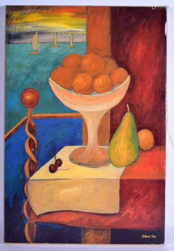 Slava Tch (20th Century) Printed oil on canvas, Still Life. ...