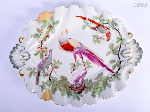AN 18TH CENTURY CHELSEA RED ANCHOR PERIOD LEAF FORM DISH pai...