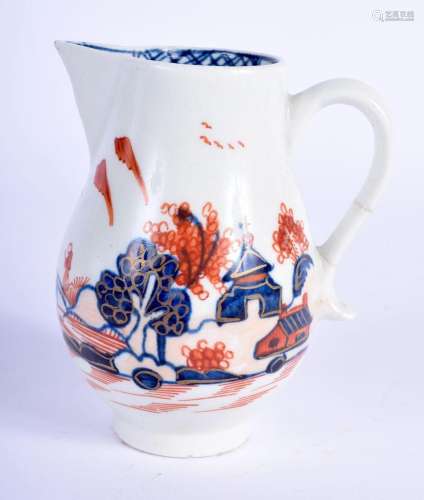 AN 18TH CENTURY LOWESTOFT BLUE AND WHITE IMARI PORCELAIN SPA...