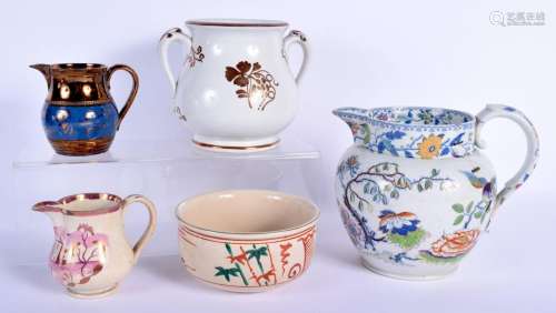 AN ANTIQUE DAVENPORT JUG together with a Japanese bowl , a l...