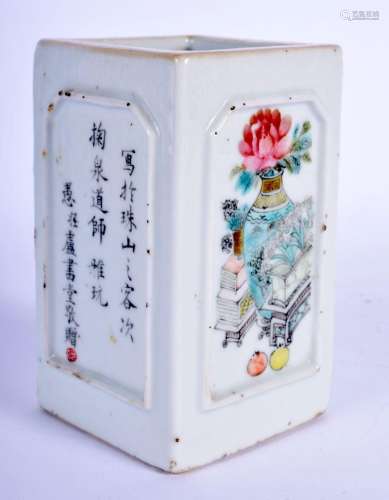 AN EARLY 20TH CHINESE FAMILLE ROSE PORCELAIN BRUSH POT Late ...
