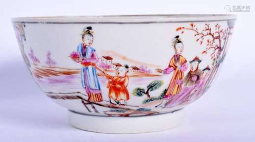 AN 18TH CENTURY CHINESE EXPORT FAMILLE ROSE BOWL Qianlong, p...