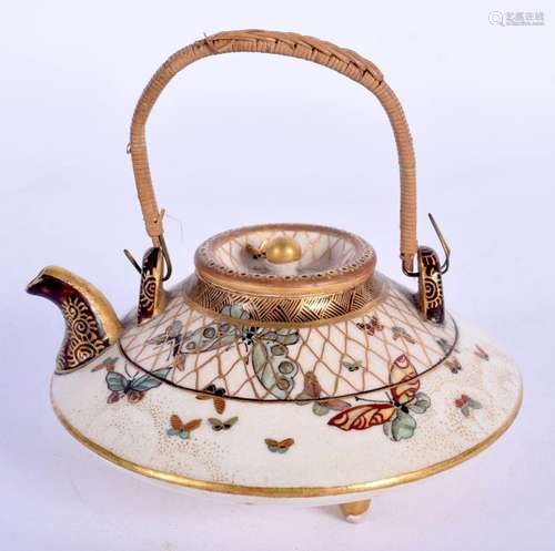 A LATE 19TH CENTURY JAPANESE MEIJI PERIOD SATSUMA TEAPOT AND...