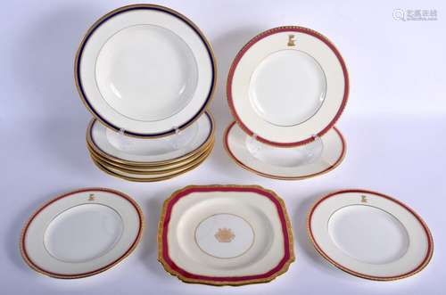 20th c. Minton dinner plate and two dessert plates with crim...