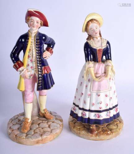 Royal Worcester pair of figures of a sailor and his lass, sh...