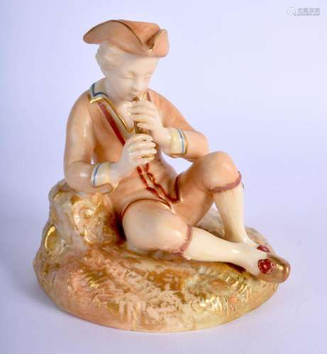 Royal Worcester figure of a boy playing a pipe, shape 547, d...