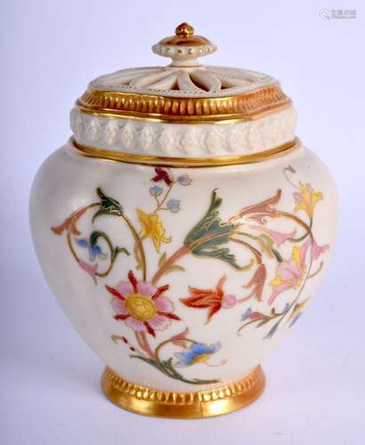 Royal Worcester pot pourri vase with inner and outer cover p...