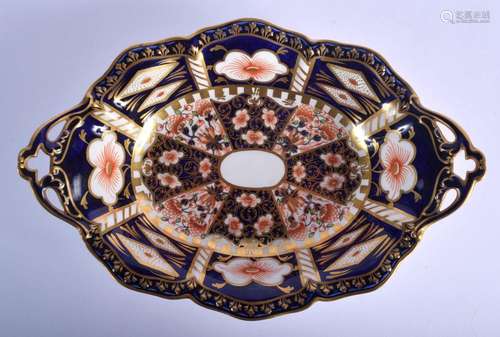 Royal Crown Derby four footed dish of oval form with pierced...