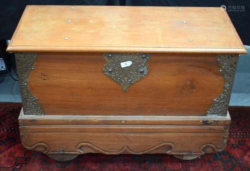 A 19TH CENTURY INDONESIAN MADURA BLANKET CHEST ON WHEELS ove...