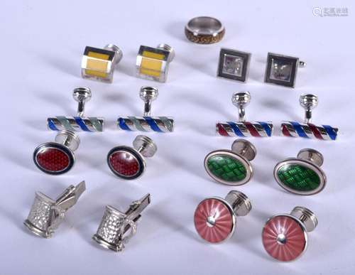 ASSORTED CUFFLINKS. 138 grams. 1.5 cm x 1.5 cm. (qty)