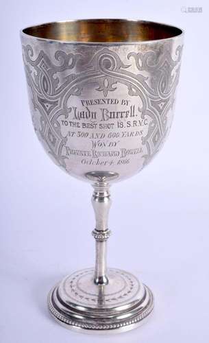 A VICTORIAN SILVER GOBLET. London 1866. 180 grams. 16 cm x 8...