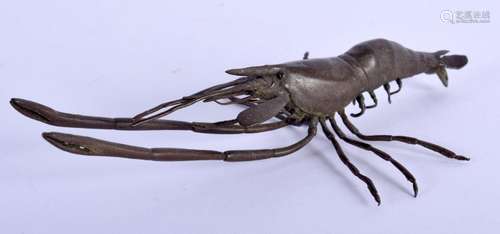 A JAPANESE BRONZE LOBSTER OKIMONO. 14 cm x 8 cm.