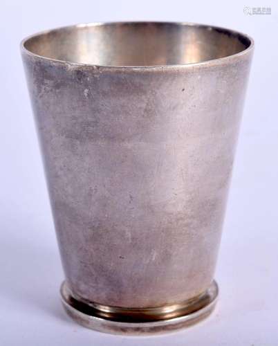 A DANISH SILVER BEAKER. 67 grams. 6 cm x 4.5 cm.