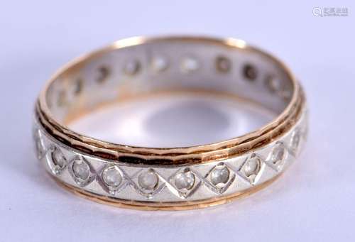 A 9CT GOLD ETERNITY RING. P. 2.6 grams.