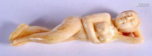 A CHINESE CARVED BONE MEDICINE DOLL. 30 grams. 9 cm x 2 cm.