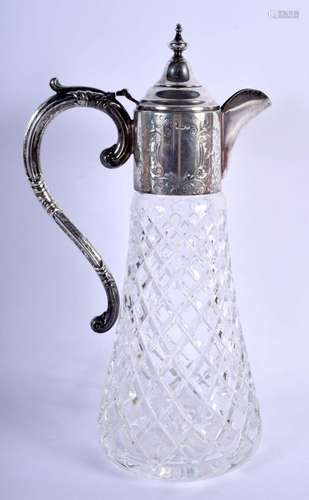 A 1970S ENGLISH SILVER CLARET JUG. Birmingham 1973. 1878 gra...