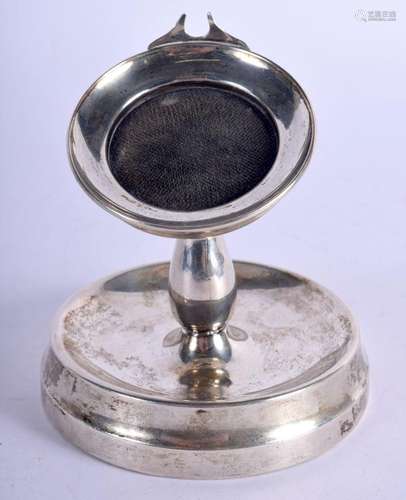 AN ANTIQUE SILVER POCKET WATCH HOLDER. Chester 1915. 210 gra...